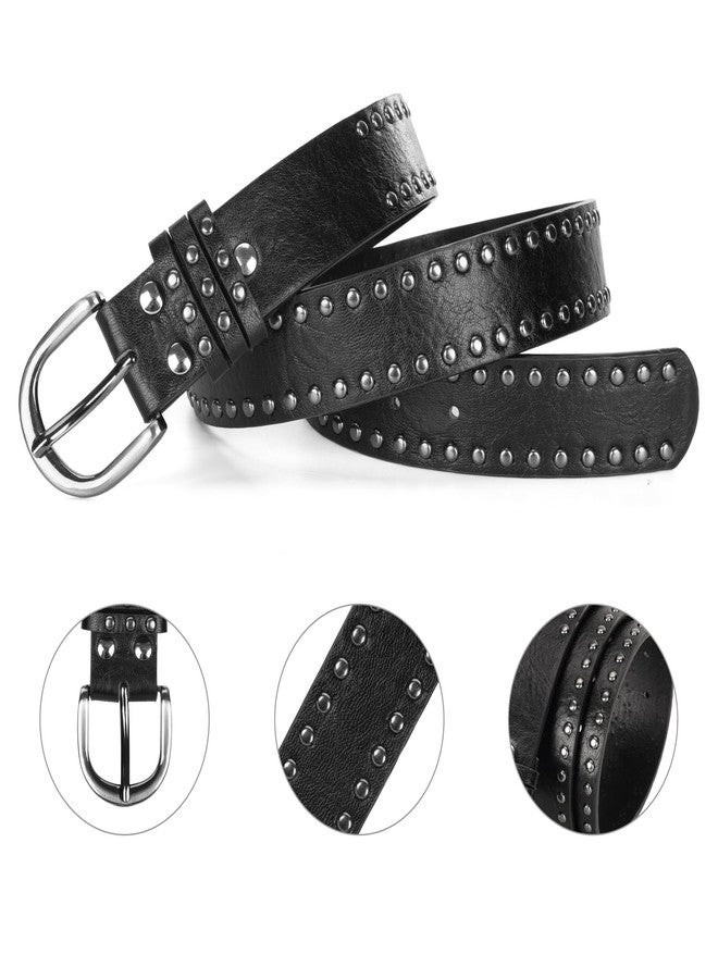 OVOY Studded-Punk-Rock-Belts for Women - Western Studded Rivets Gothic Goth Leather Belt for Jeans & Rocker Outfits - Image 5